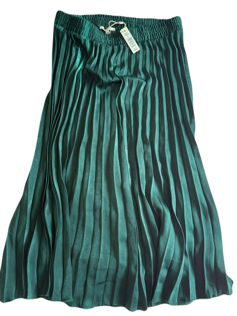 Max Studio Emerald Green Pleated Midi Skirt